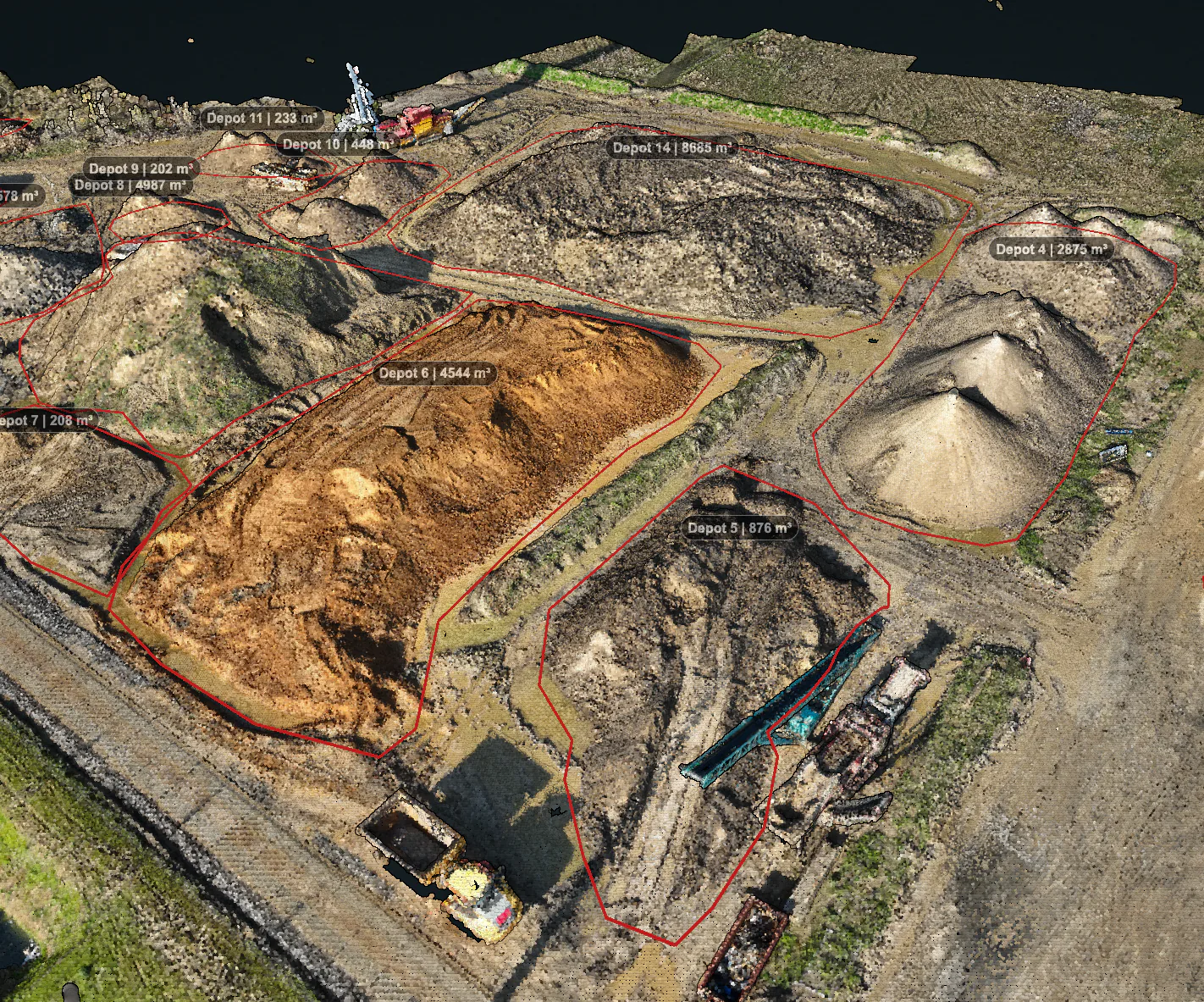 De 3D Model-app van AiroMap met metingen op een 3D-model